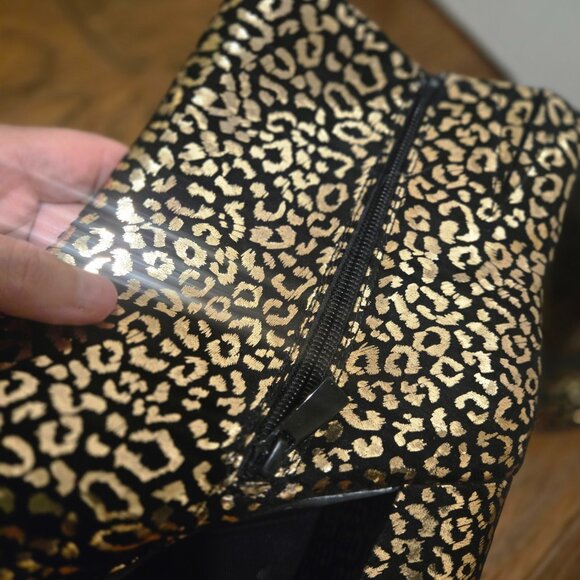 NWOT Torrid gold and black leopard print platform bootie size 9.5ww - Picture 3 of 9